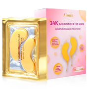 20Pairs/40Pcs 24K Gold Eye Patches, Collagen Eye Masks for Dark Circles and Eye Bags, Smooth Wrinkles & Puffy Eyes, Moistu...