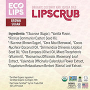Eco Lips Brown Sugar Lip Scrub 2 Pack - 100% Organic Lip Care Treatment with Organic Sugar and Coconut Oil - Gently Exfoli...