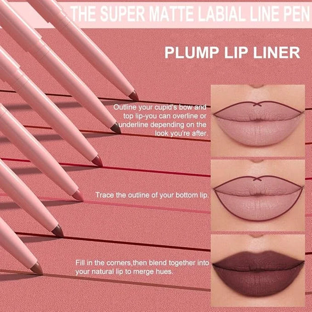 evpct Plum Matte Creamy Retractable Lip Liner Pencils for Shaping & Sculpting Lips, Lip Pencils for Women Long Lasting Wat...