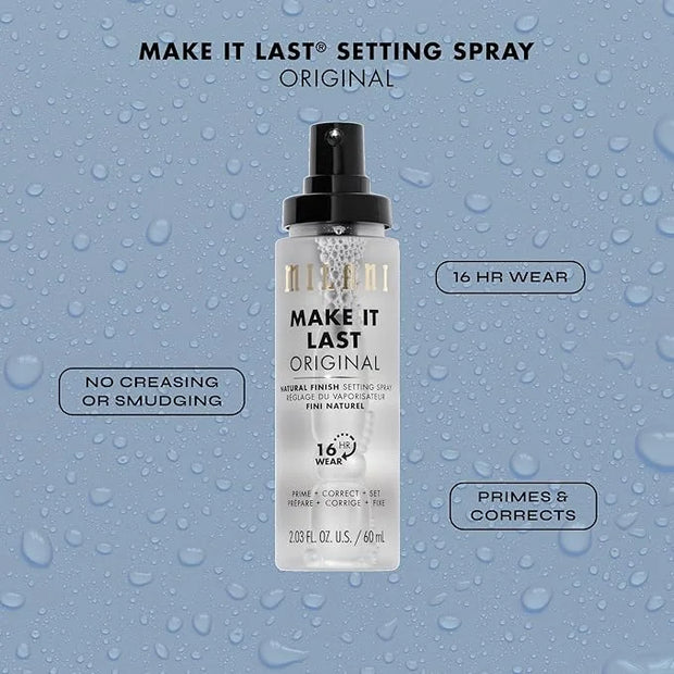 Milani Make It Last Original - Natural Finish Setting SPray - 3-in-1 Setting Spray and Primer- Prime + Correct + Set - Mak...