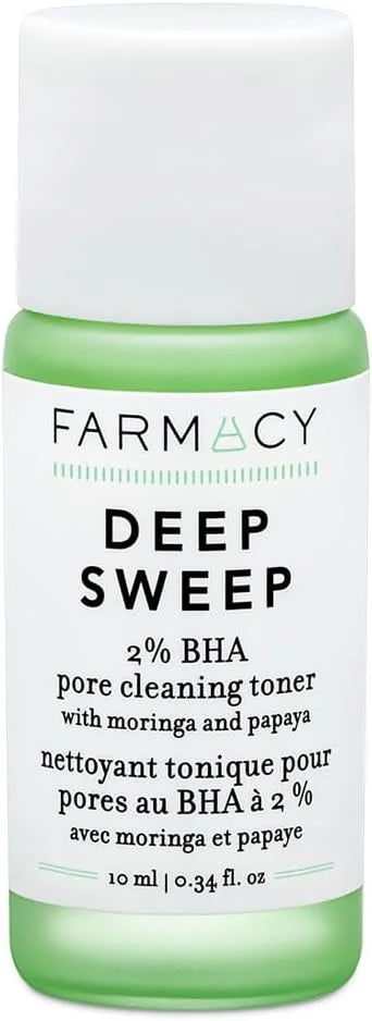 Farmacy 2% Salicylic Acid Toner for Face - Deep Sweep Gentle BHA Exfoliant for Oily Skin - Refines Texture with Papaya Enz...