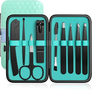 Tweezers Set, Hyxhappy 9 pcs Professional Stainless Steel Tweezers Kit for Facial Hair, Great Precision Eyebrow Plucke Twe...