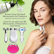 Facial Conductive Gel for Microcurrent Device with Korean Green Tea Extract, Aloe Leaf Water, Hyaluronic Acid - Primer Con...