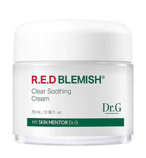 Dr.G Red Blemish Clear Soothing Korean Moisturizer Face Cream, 70ml - Cica Cream, Korean Skin Care Moisturizer, Korean Fac...