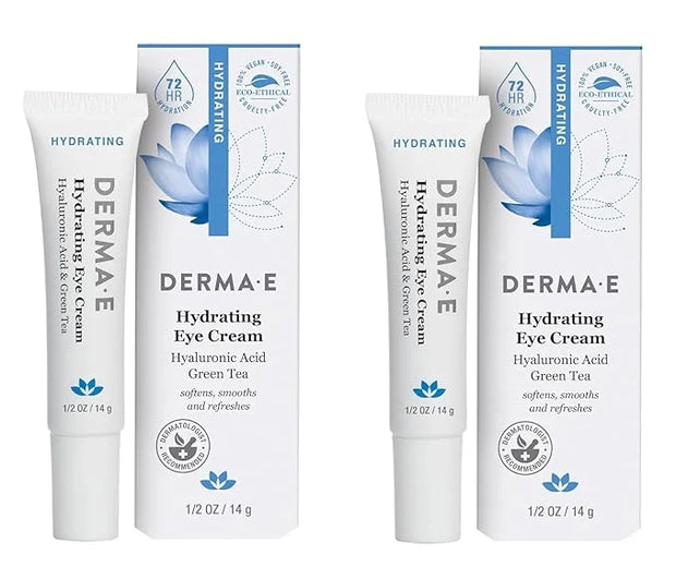 Derma E Hydrating Eye Cream, 0.5 oz | Firming and Lifting, Hyaluronic Acid Treatment, Under Eye and Upper Eyelid Cream, Re...