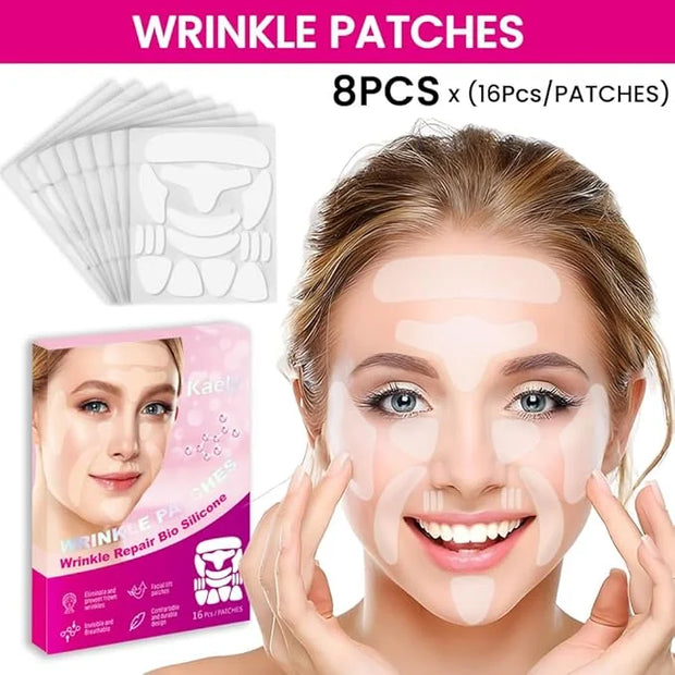 Kaely 128 Pcs Wrinkle Patches for Face Overnight, Silicone Scar Tape for Wrinkles Forehead, Face Tape for Wrinkles Overnig...