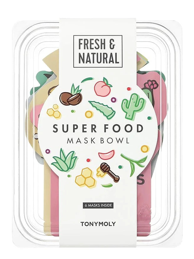 TONYMOLY Super Food Mask Bowl, Sheet Face Mask Set, Korean Skincare to Replenish & Hydrate Tired Skin, 0.74 oz - Product I...