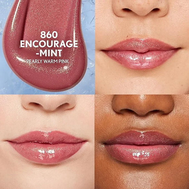 Covergirl Clean Fresh Yummy Plumper Lip Gloss, 860 Encourage-Mint, Shiny, Vegan Formula, Easy to Apply, Minty Flavor, 0.33...