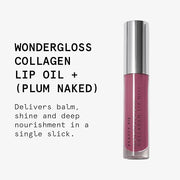 Beauty Pie Wondergloss Collagen Lip Oil + (Plum Naked) – Hydrating, Plumping, Non-Sticky Gloss with Collagen AC Micro-Vect...