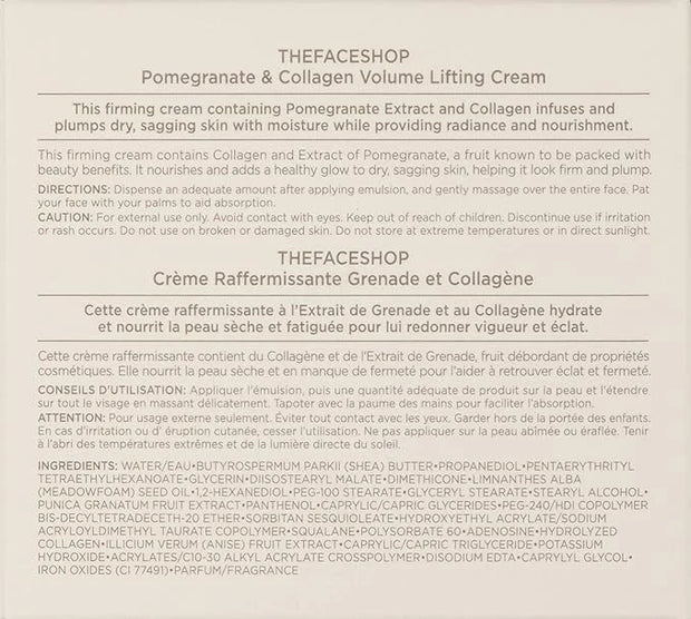 The Face Shop Pomegranate & Collagen Volume Lifting Eye Cream | Deep Revitalizing Cream for Elasticity, Firmness & Density...