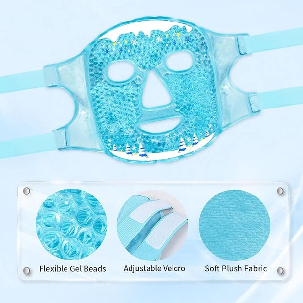 Cold Face Eye Masks Ice Face Mask Hot Cold Compress for Dark Circles, Puffiness, Migraines, Headache, Stress, Redness, Coo...