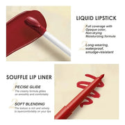 BestLand 6Pcs Matte Liquid Lipstick + Lip Liner