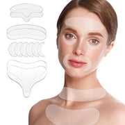 12 Pcs Reusable Silicone Pads for Forehead, Chest & Eye, Anti Wrinkle Patches to Smooth Fine Lines, Chest Wrinkle Pads & A...