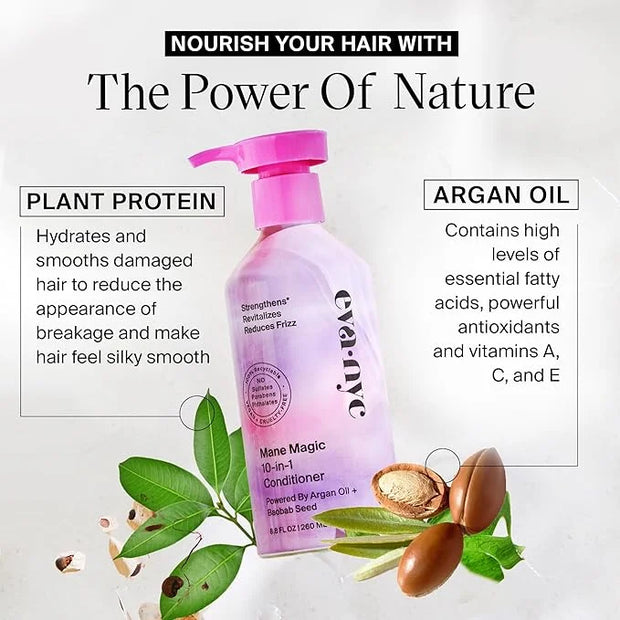 EVANYC Hair Conditioner, Mane Magic 10-in-1, 8.8 fl oz, Sulfate Free, Strengthening Conditioner for Dry Hair and All Hair ...