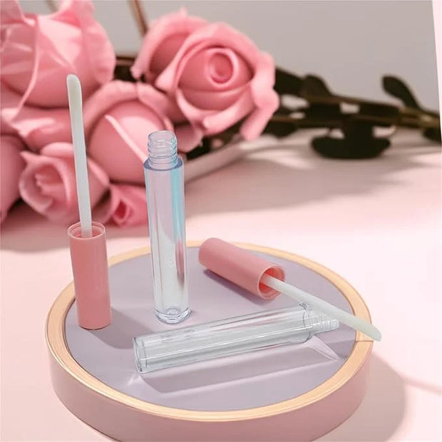 10cm Empty Lip Gloss Tubes With Wand Lipgloss Tubes Cute With Pink Lids Lip Balm Bulk Refillable Cosmetic Containers Diy L...