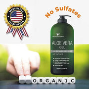 Aloe vera Gel - from 100% Pure Organic Aloe Infused with Manuka Honey, Stem Cell, Tea Tree Oil - Natural Raw Moisturizer f...