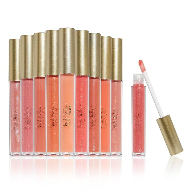 Nicole Miller Lip Gloss Collection Shimmery Glosses for Women and Girls Long Lasting Color Set with Rich Varied Colors, Pe...
