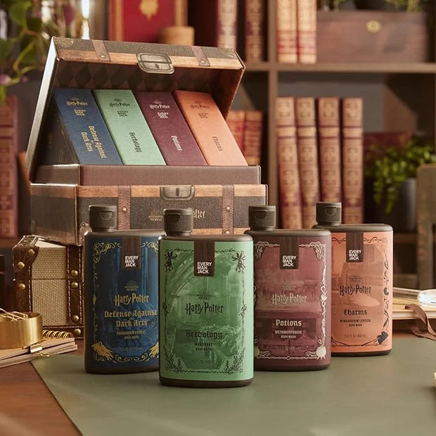 Every Man Jack Harry Potter Collectors Body Wash Gift Set - Includes 4 Body Washes with Clean Ingredients & Hogwarts Inspi...