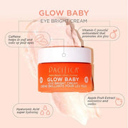 Pacifica Glow Baby Face Lotion & Eye Cream Set of 2 – Brightening Vitamin C Moisturizer + Depuffing Eye Cream with Caffein...