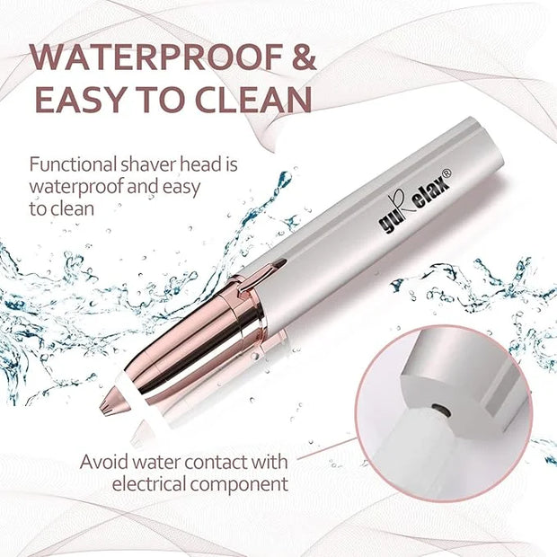 gurelax Eyebrow Hair Remover, Electric Eyebrow Trimmer for Women,Face and Eye Epilator with LED Light for Women Rechargeab...