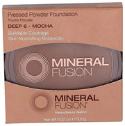 Mineral Fusion Pressed Powder Foundation, Deep 6 - Deep Skin w/Cool Undertones, Age Defying Foundation Makeup with Matte F...