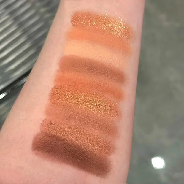 Neutral Nude Brown Eyeshadow Palette, 9 Colors Glitter Matte Eye Shadow Palette Makeup, Rose Gold Dark Brown Bronze Eyesha...