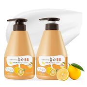 WELCOS Kwailnara Yuja Milk Body Lotion & Body Wash Set – Moisturizing & Revitalizing Korean Skincare Bundle with Yuja Extr...