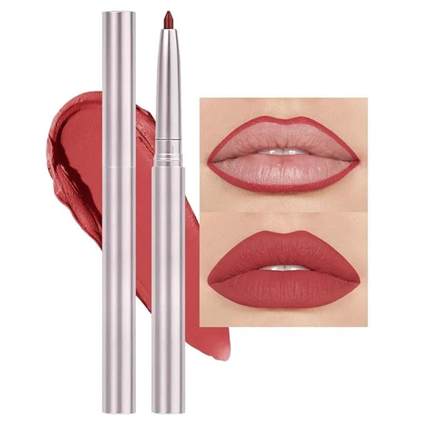 evpct Silky Lip Liner Pencil Retractable, Red Brown Smooth Lip Liner Creamy Velvet Lipliner Long-Lasting for Korean Makeup...