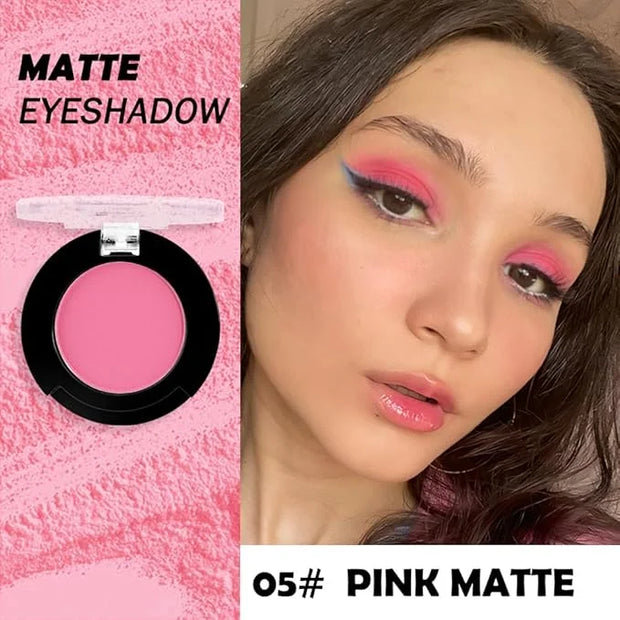 Monochrome Matte Eyeshadow Makeup Palette, Highly Pigmented Pink Red Eyeshadow Palette, Matte Pressed Powder Eye shadow Ma...