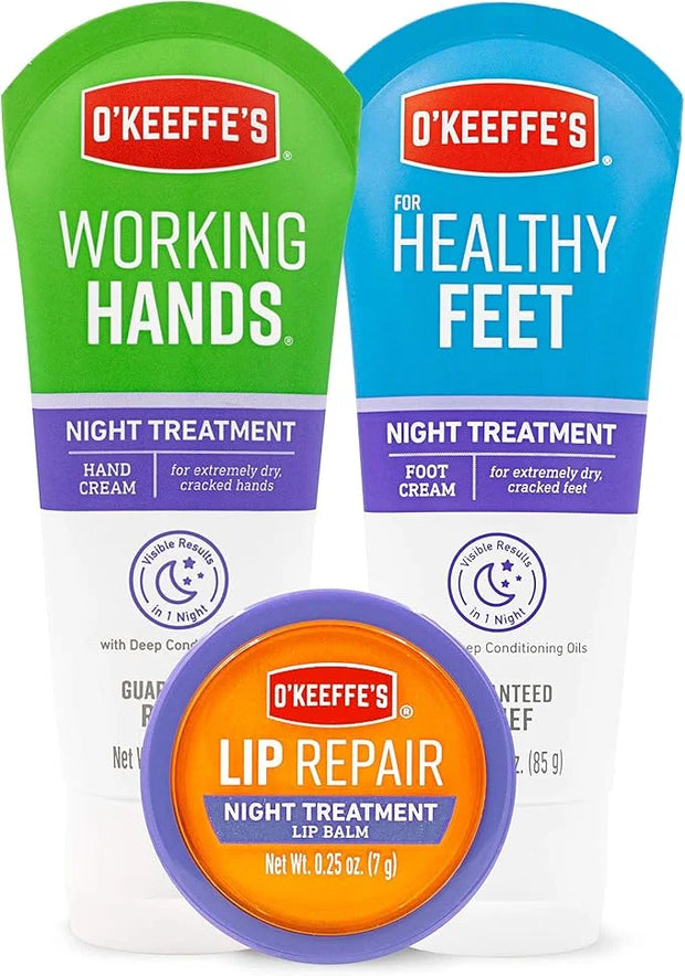 O'Keeffe's Night Treatment Combo Pack Including Working Hands Night Treatment Hand Cream, Healthy Feet Night Treatment Foo...