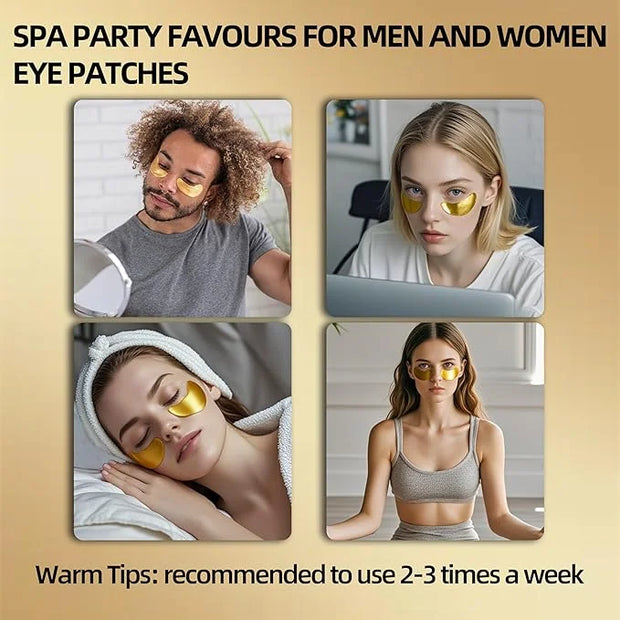Golden Eye Mask 20 (pair), Collagen Eye Mask with Sodium Hyaluronate for Dark Circles, Bags, Wrinkles and Puffiness Eye Ge...