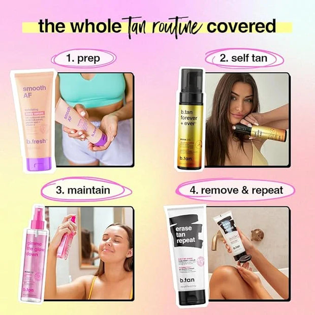 b.tan Ultra Long Lasting Self Tanner Mousse | Forever & Ever - Lasts Up to 11 Days, Fast, 1 Hour Express Sunless Tanning F...