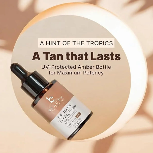 Self Tanning Drops for Face - USA Made with Organic & Natural Ingredients, Ultra Dark Face Tanning Drops to Add to Moistur...