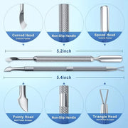 2PCS Metal Silver Cuticle Pusher