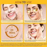 Under Eye Patches for Puffy Eyes Treatment 30 Pairs, 24K Gold Under Eye Masks for Dark Circles and Puffiness, Eye Gel Pads...