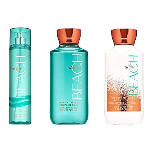 Bath & Body Works ~ Signature Collection ~ At The Beach ~ Shower Gel ~ Fine Fragrance Mist & Body Lotion ~ Trio Gift Set -...