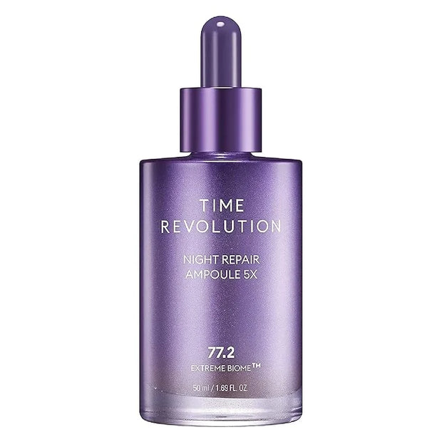 MISSHA Time Revolution Night Repair Face Serum Ampoule (5th Gen) - Overnight Probiotic Skincare for Intensive Repair and R...