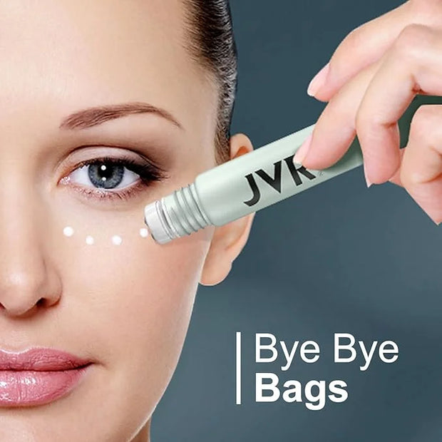 JVR Caffeine Eye Cream and Under Eyes Roller for Dark Circles and Puffiness, Fine Lines, Under-Eyes Bags, Eye Serum with V...