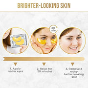 DERMORA Wedding-Themed Eye Mask (20 Pairs), Golden Under Eye Patches - Rejuvenating Treatment for Dark Circles, Puffy Eyes...