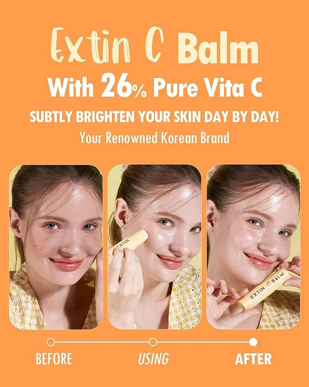 KAHI Extin C Balm - Vitamin C Infused Moisturizer Stick | Starter & Finishing Balm for Skin Brightening & Fine Lines (0.32...