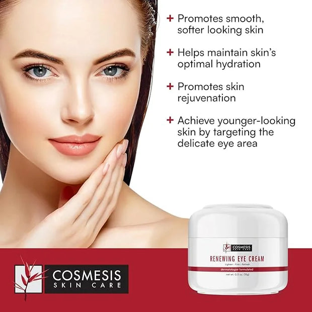 Renewing Eye Cream - Minimize Fine Lines, Promote Hydration & Skin Rejuvenation with Plant-Based Formula - 0.5oz - Product...
