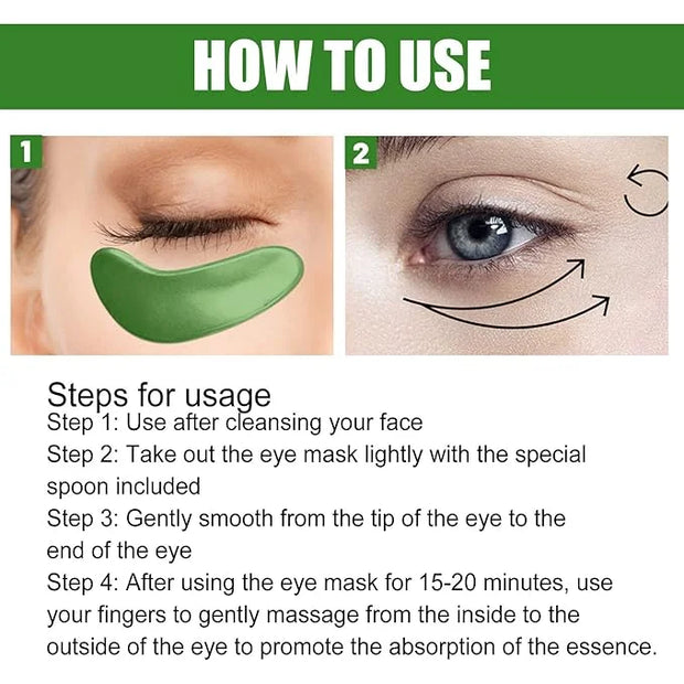 Seaweed Eye Mask, Under Eye Patches with Collagen and Hyaluronic Acid, Seaweed Tightening Eye Mask, Hydrating Green Eye Ge...