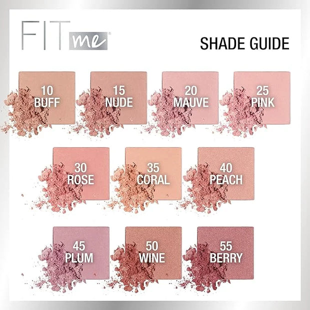 Maybelline Fit Me Powder Blush, Lightweight, Smooth, Blendable, Long-lasting All-Day Face Enhancing Makeup Color, Berry, 1...