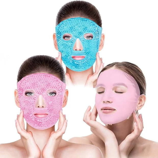 Bundle of CONBELLA Cold Face Eye Masks Ice Face Mask Hot Cold Compress and Ice Face Mask and Silicone Face Mask Cover Set ...