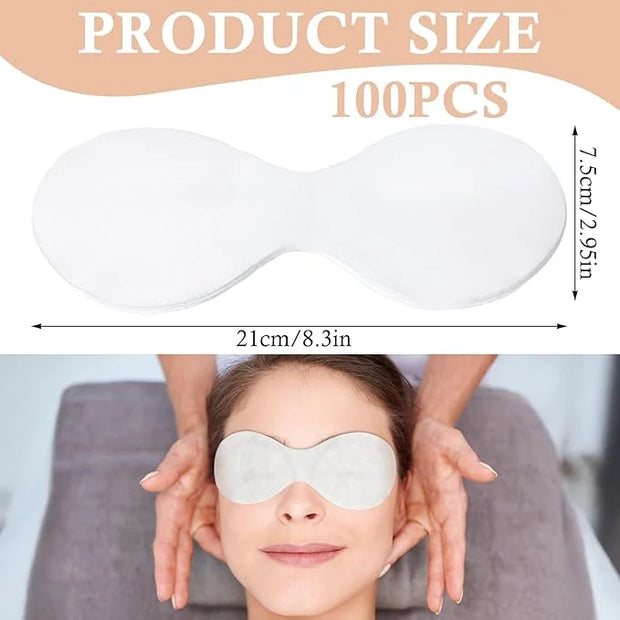 100 Pcs Disposable Non Woven Eye Care, Non Woven Eyes Covers for EyeCare, Disposable Eye Mask Cotton Spa Eyes Pads for Fac...