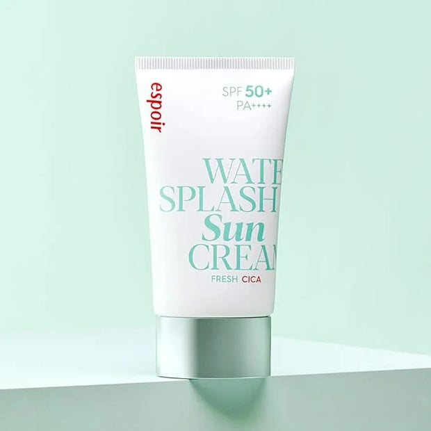 Espoir Water Splash Sun Cream Fresh Cica 2 oz SPF50+ PA++++ | Moisturizing and Soothing Vegan Sun Block Skin Care with Gre...
