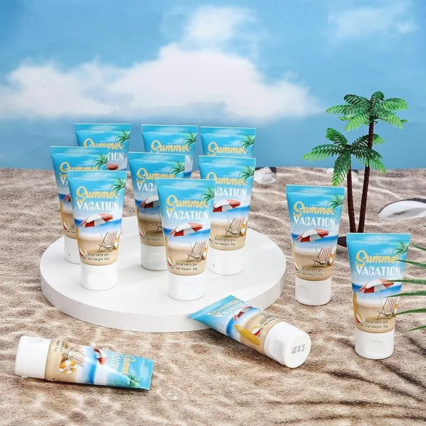 12 Pcs Mini Aloe Vera Gel Travel Size Bulk for Summer Vacation Party 1oz After Sun Aloe Vera Gel Sunburn Relief Hydrating ...