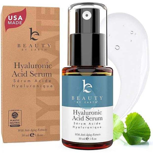 Hyaluronic Acid Serum for Face - USA Made with Natural & Organic Ingredients, Hydrating Anti Aging Face Serum, Softens and...