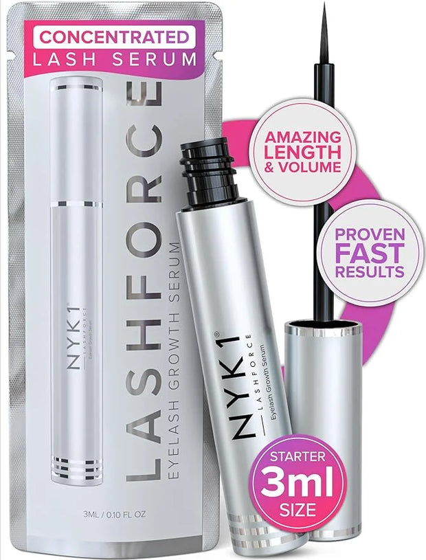 NYK1 CONCENTRATED Lash Serum For Eyelash Growth (3ml) LashForce Eyelash Serum To Grow Lashes Longer And Thicker - Lash Gro...
