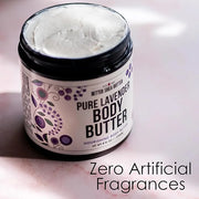 Lavender Body Butter with Shea Butter, Jojoba & Lavender Essential Oil - Natural Lotion for Women, Non-Greasy Moisturizer ...